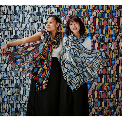 【ふるさと納税】 No.135 スティグ・リンドベリ　ポテリー　マルチカラー ／ ファッション 織物 送料無料 大判 薄手 軽量 レディース メンズ 男女兼用 ファッション 小物 武藤 muto 西桂町 山梨県 クリスマス プレゼント サムネイル3