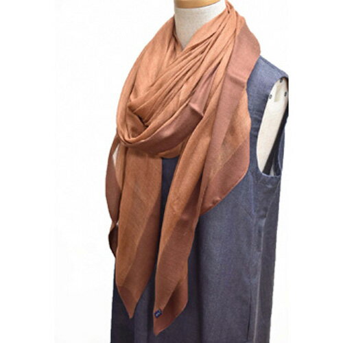 【ふるさと納税】 No.255 シルクカシミヤストール　「Frame」brown ／ ファッション 織物 染物 送料無料 大判 薄手 軽量 レディース メンズ 男女兼用 ファッション 小物 武藤 muto 西桂町 山梨県 クリスマス プレゼント サムネイル2