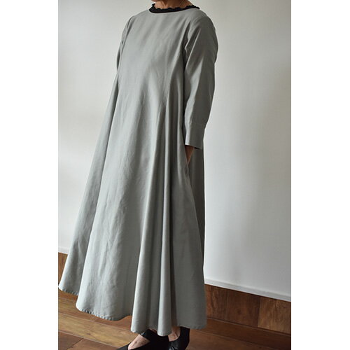 【ふるさと納税】 No.421 ふんわりコットンワンピース　M　グレー ／ オーガニックコットン 朱子織り 上品 送料無料 山梨県 サムネイル2