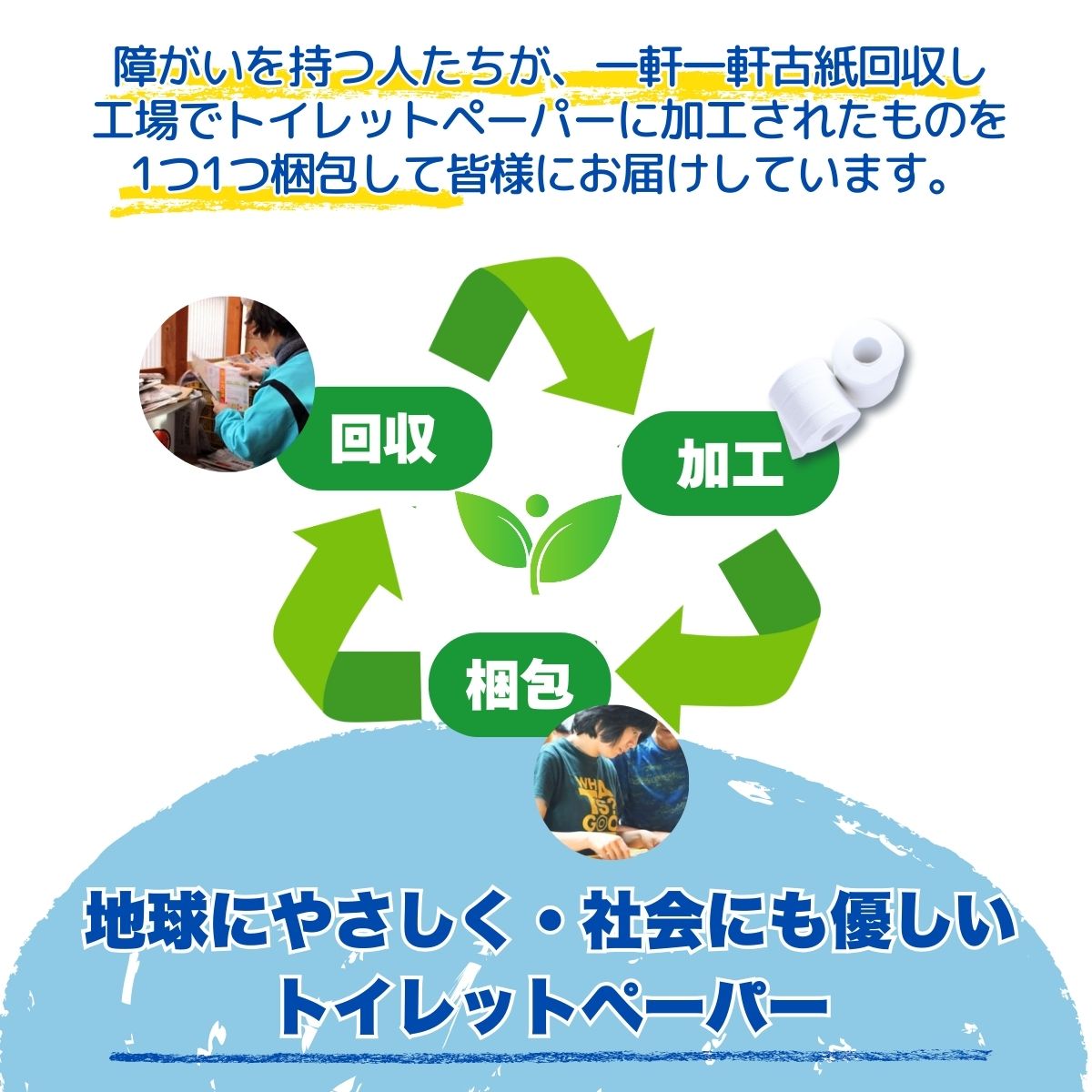 【ふるさと納税】 トイレットペーパー シングル ダブル 【 選べる仕様 】 ドリームロール 便利な 個包装 再生紙 54ロール(2箱入) 100ロール(1箱入) 再生紙 紙 日用品 生活用品 生活必需品 消耗品 備蓄 防災用品 生活雑貨 新生活 人気 おすすめ 送料無料【 就労支援 】 - 画像3