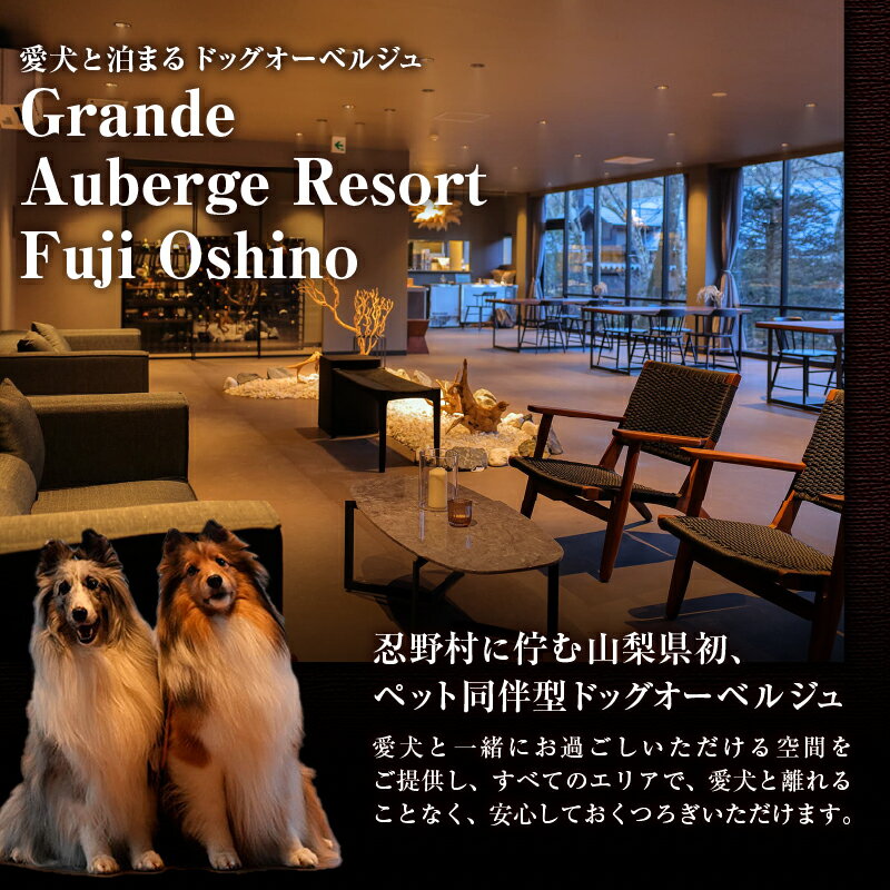 【ふるさと納税】 宿泊 旅行 宿泊券 15,000円分 30,000円分 60,000円分 Grande Auberge Resort チケット 犬 愛犬 ペット同伴型 ドッグオーベルジュ ペットと泊まれる宿 いぬ旅 ワイン 地酒 客室風呂 露天風呂 プライベート おすすめ 富士山 絶景 送料無料 山梨県 忍野村 - 画像2