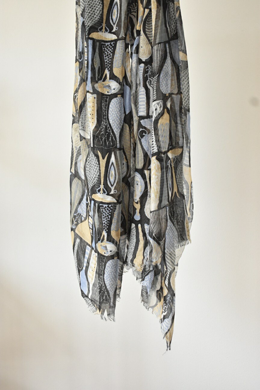 【ふるさと納税】【富士の伏流水で織りなす高級天然素材ストール】スティグ・リンドベリ　ポテリー　グレー ふるさと納税 ストール おしゃれ 高級素材 ファッション 女性 レディース 山梨県 鳴沢村 送料無料 NSAB004 サムネイル3