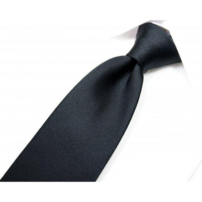 【ふるさと納税】 郡内織物「富士桜工房」シルクネクタイ 綾織無地『 黒 』 FAA1008 サムネイル3