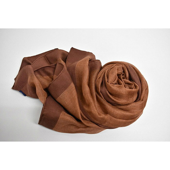 シルク×カシミヤストール Frame(ブラウン)(男女兼用)天然素材ストール専門店muto FAA4026