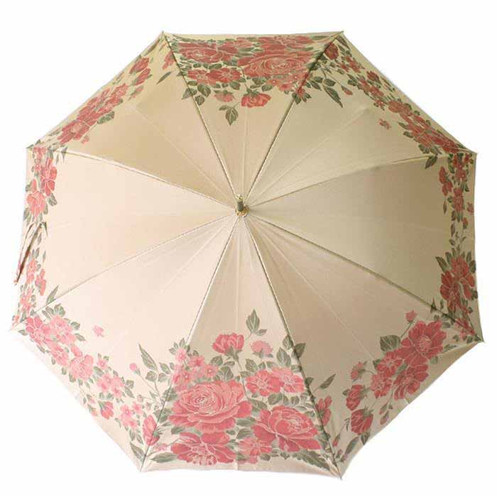 【ふるさと納税】 槙田商店【晴雨兼用】長傘 ”絵おり” 大バラ：ベージュ FAA5070 サムネイル2