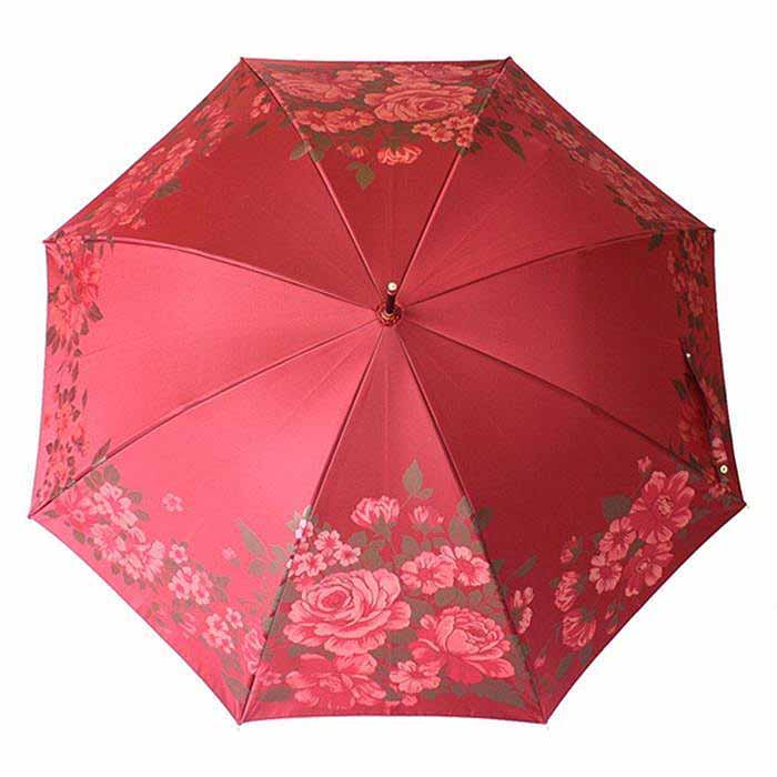 【ふるさと納税】 槙田商店【晴雨兼用】長傘 ”絵おり” 大バラ：エンジ FAA5069 サムネイル2