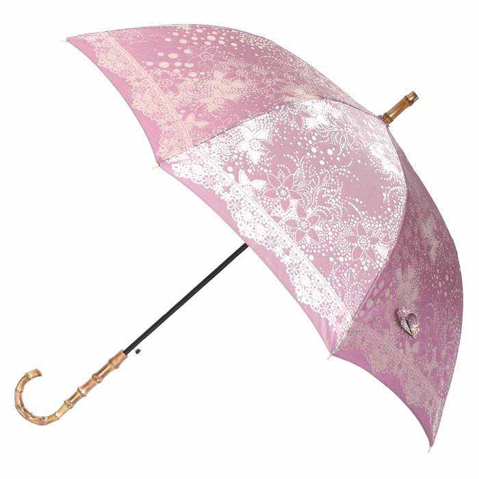 槙田商店【晴雨兼用】長傘 kirie ドットフラワー：アメジスト FAA5038