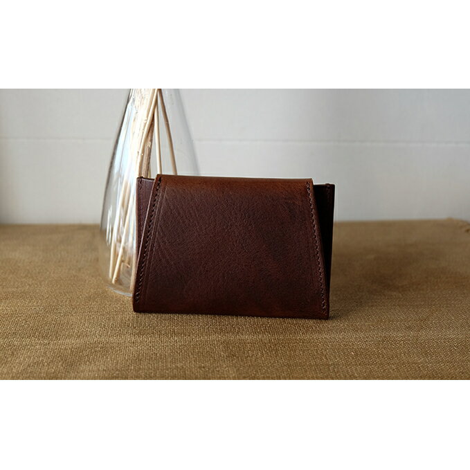 植物タンニンレザーのカードケース(こげ茶) プレゼント 女性 オシャレ 男性 ギフト ファッション小物 革製品 名刺入れ