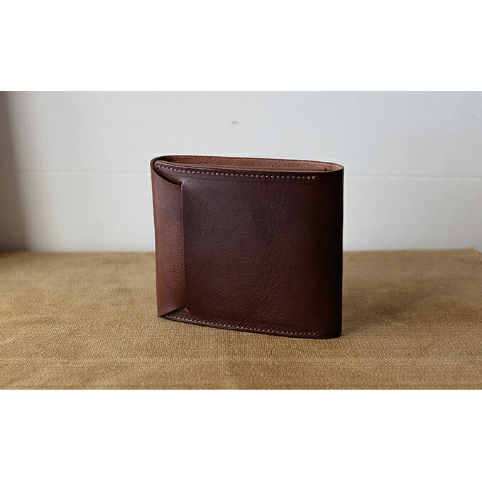 植物タンニンレザーの二つ折財布(こげ茶) プレゼント 女性 オシャレ 男性 ギフト ファッション小物 革製品 さいふ