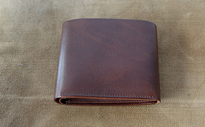 【ふるさと納税】植物タンニンレザーの二つ折財布(こげ茶) プレゼント 女性 オシャレ 男性 ギフト ファッション小物 革製品 さいふ サムネイル3