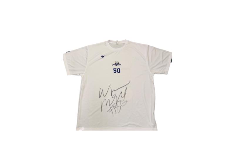 【ふるさと納税】信州ブレイブウォリアーズ　選手着用アイテム_#50ウェイン・マーシャル選手（直筆サイン入りTシャツ）長野市 バスケットボール バスケットボールチーム グッズ サムネイル2