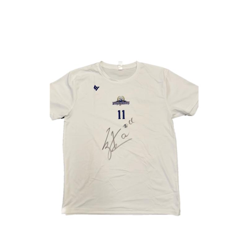 信州ブレイブウォリアーズ　選手着用アイテム_#11 石川海斗選手（直筆サイン入りTシャツ）長野市 バスケットボール バスケットボールチーム グッズ