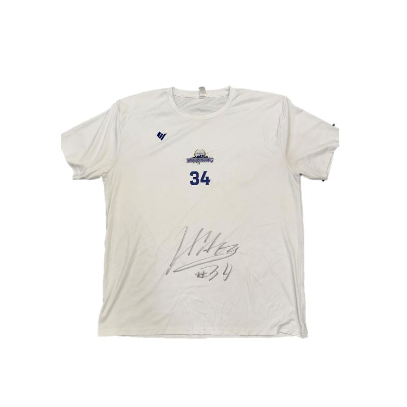 信州ブレイブウォリアーズ　選手着用アイテム_#34 渡邉飛勇選手（直筆サイン入りTシャツ）長野市 バスケットボール バスケットボールチーム グッズ