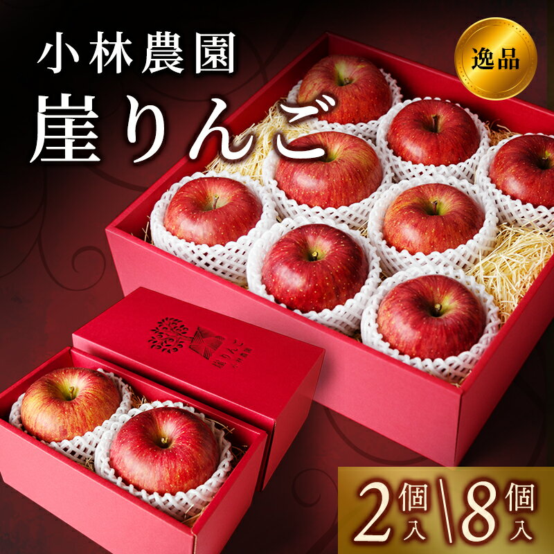 【ふるさと納税】【季節限定】小林農園 崖りんご 2個 8個 りんご リンゴ フルーツ 果物 おやつ ギフト 信州 長野　お届け：2025年12月上旬から順次発送いたします。 サムネイル2