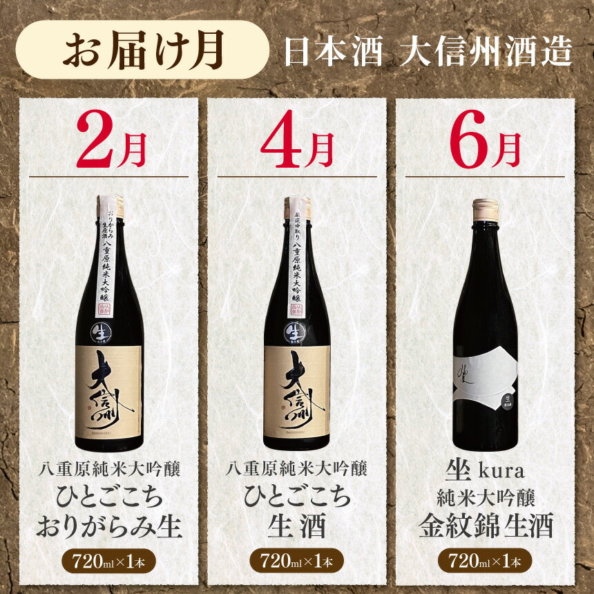 【ふるさと納税】【定期便】日本酒 6本お届け｜ふるさと納税 酒 日本酒 飲料 ドリンク 地酒 お酒 長野県 松本市 定期便 サムネイル2