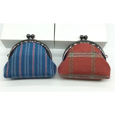 上田紬のがま口