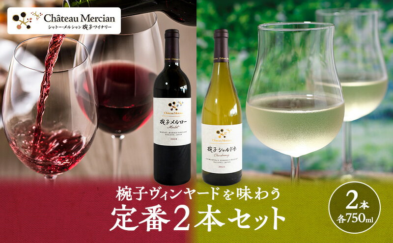 【ふるさと納税】限定 ワイン 椀子ヴィンヤードを味わう定番 セット 2本 椀子メルロー 椀子シャルドネ 750ml メルロー シャルドネ 白ワイン 赤ワイン お酒 酒 アルコール 飲み比べセット ギフト 贈り物 プレゼント　お届け：30日以内に発送いたします サムネイル2