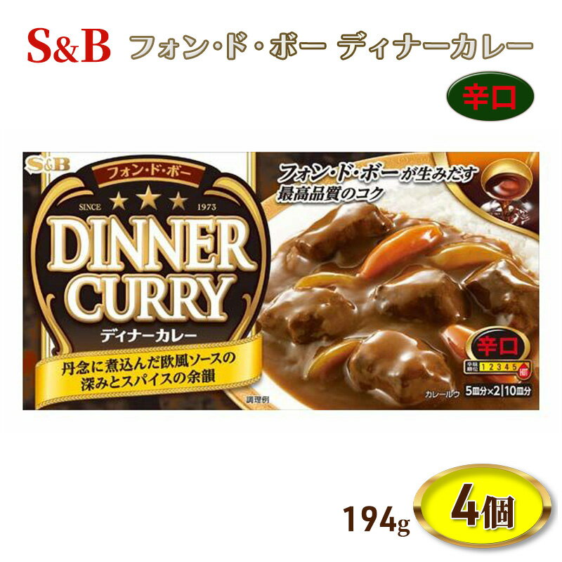 S&B フォンドボー ディナーカレー 辛口 194g 4個 セット 詰め合わせ エスビー食品 エスビー カレー カレー粉 カレールー カレールウ 信州 長野 長野県 上田市