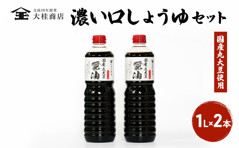 【ふるさと納税】醤油セット 大1L×2 濃い口しょうゆ 大桂商店 上田市 お取り寄せ ギフト サムネイル2