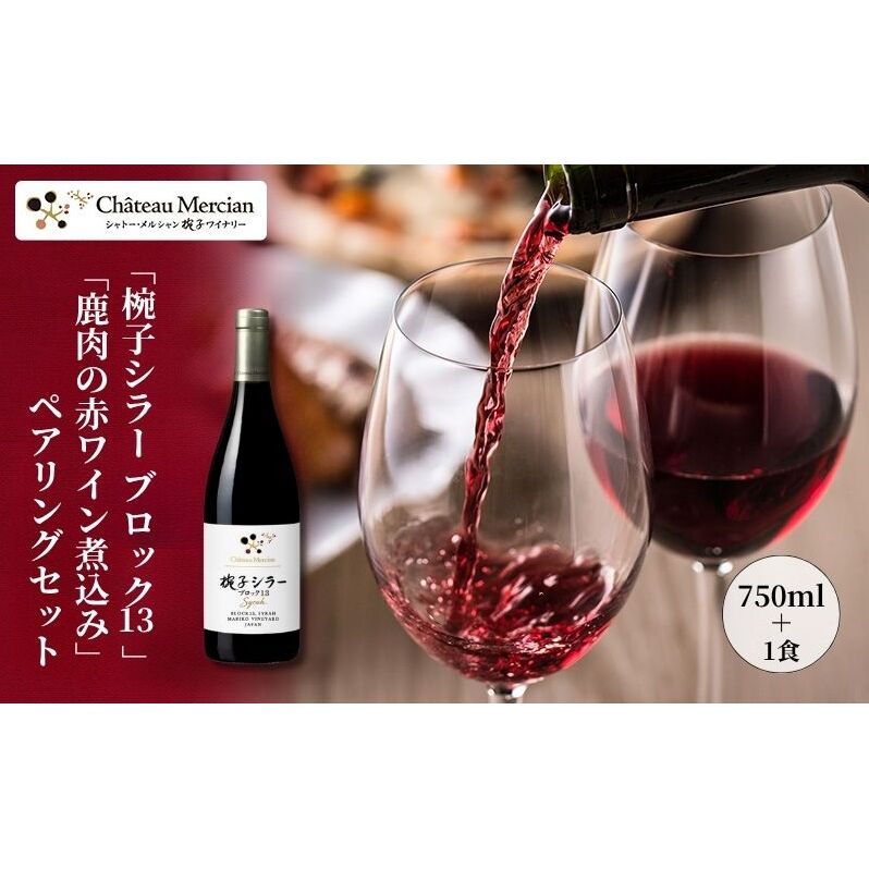 ワイナリー限定品「椀子シラー ブロック13」×「鹿肉の赤ワイン煮込み(200g×1食)」ペアリングセット ワイン 赤ワイン お酒 酒 アルコール 鹿肉 長野 長野県 上田市