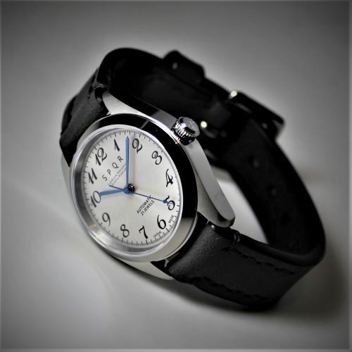 ＜腕時計 機械式＞Ventuno st 復刻版×SOMES三つ折れバックル（文字盤アイボリー） | 腕時計 時計 ブランド SPQR スポール メンズ レディース 男女兼用 ギフト プレゼント 贈り物 アイボリー レザー バンド6色