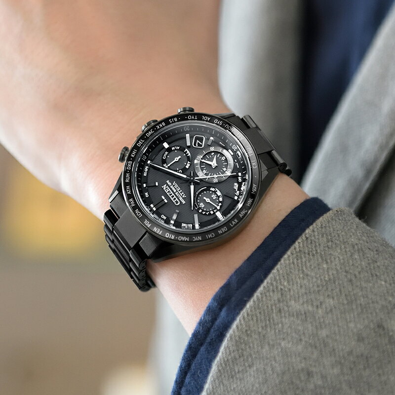 【ふるさと納税】 シチズン 腕時計 メンズ アテッサ ACT Line / ブラックチタンTMシリーズ CC4055-65E ソーラー電波時計 | 長野県 飯田市 AH57 サムネイル2