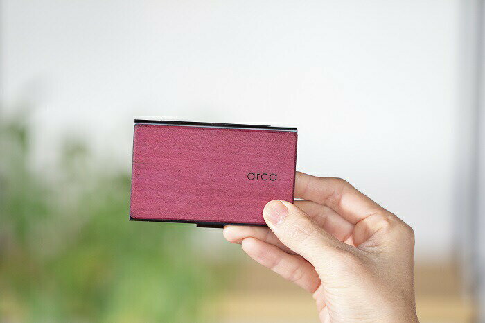 【ふるさと納税】arca 名刺ケース 全6種 ( クリ ウォールナット パープルハート ウェンジ スモークメープル カリン ) ／ 木製 名刺入れ メンズ レディース 名刺ケース 天然木 名刺 プレゼント ギフト ビジネス 就職 内定 社会人 新卒 収納 信州 長野県 諏訪 諏訪市 【85-01】 サムネイル2