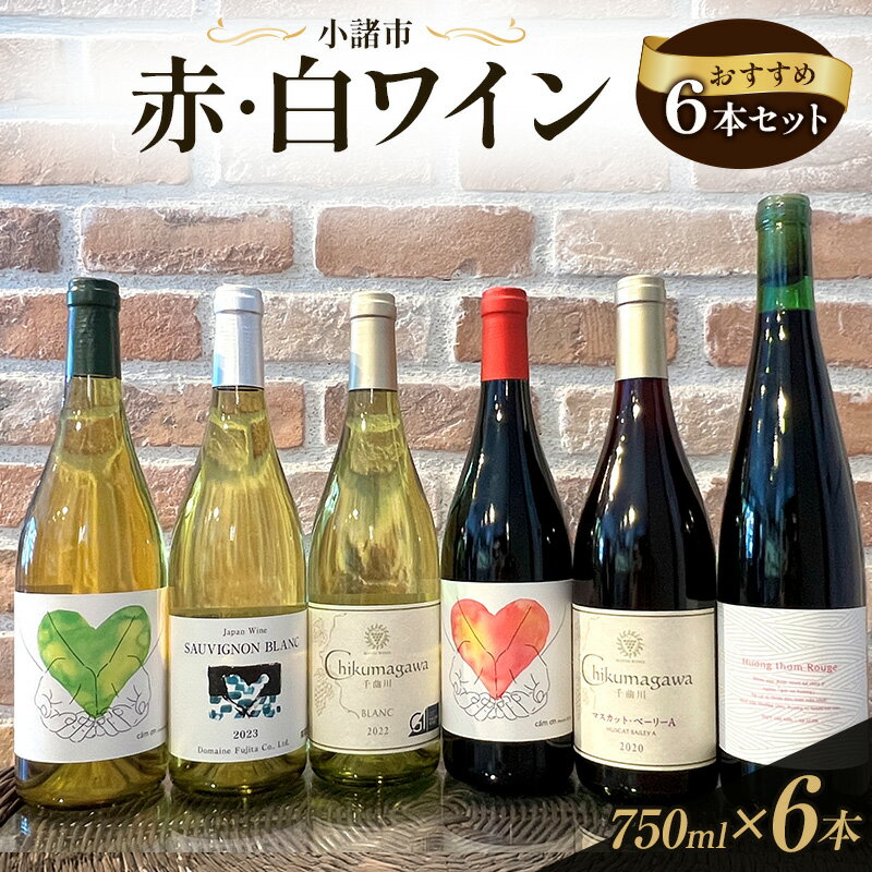 信州小諸産 赤・白ワイン おすすめ6本セット　小諸市ワイン 飲み比べ お酒 ミネラル感 果実味 酸 甘い香り 柔らかなタンニン フレッシュ 家飲み 晩酌