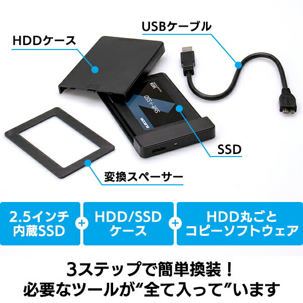 【ふるさと納税】【092-01】ロジテック SSD換装キット 2TB 古いノートPCの高速化におすすめ【LMD-SS2000KU3】 サムネイル2