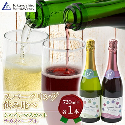 【たかやしろファーム】シャインマスカット&ナガノパープルスパークリングセット 720ml×2本【1495164】