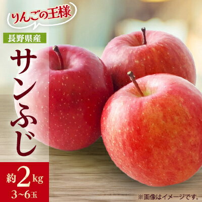 りんごの王様　長野県産 りんご　サンふじ　約2kg(3～6玉程度)【1577410】