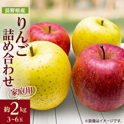 家庭用【2025年発送】 りんご サンふじ&シナノゴールド 詰め合わせ 約2kg(3～6玉程度)【1577926】