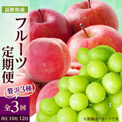 【発送月固定定期便】2026年発送 長野の果物 桃+シャインマスカット+サンふじ全3回_ 桃 シャインマスカット サンふじ りんご 林檎 もも ぶどう 葡萄 長野県 定期便 全3回 果物 くだもの フルーツ 贈答 ギフト 送料無料 【配送不可地域：離島】【4063511】