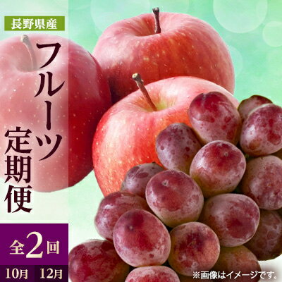 【発送月固定定期便】2026年発送 長野の果物 クイーンルージュ+サンふじ全2回【配送不可地域：離島】【4063529】