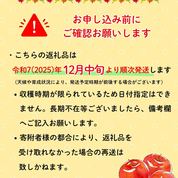 【ふるさと納税】【先行予約】【訳あり】サンふじ 信州 りんご選べる3kg 5kg 10kg ＜出荷時期：2025年12月中旬ごろ〜＞（2025年産） (7-A39-1-2-3)【 りんご フルーツ 長野県 飯山市 甘味 酸味 リンゴ 林檎 くだもの 果物 ギフト プレゼント わけあり 訳あり 規格外 】 サムネイル3