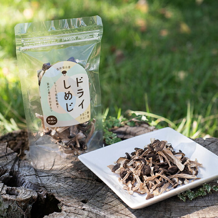 【ふるさと納税】＼ドライしめじ／ 20g 選べる容量 1袋 3袋 かねこきのこ園【長野県 飯山市 信州産 きのこ キノコ 無添加 時短 保存食 ダイエット だし 出汁 国産 乾燥 野菜 ぶなしめじ 】（Bz） - 画像2