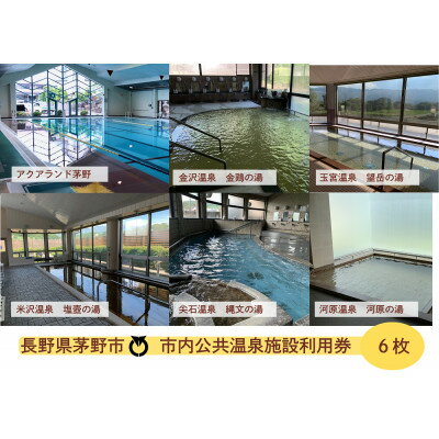 市内公共温泉施設利用券　6枚　温泉　信州　蓼科【1414108】