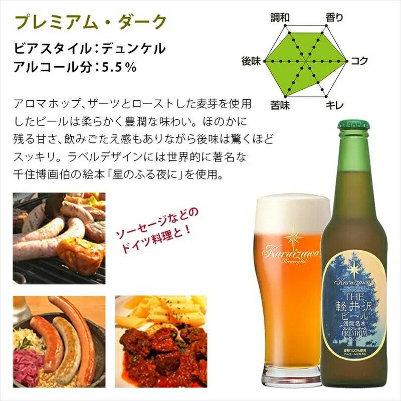【ふるさと納税】〈プレミアム・ダーク〉12瓶 THE軽井沢ビール【 軽井沢ブルワリー 酒 地ビール クラフトビール　本場ドイツから直輸入の上質な麦芽とヨーロッパアロマホップ　軽井沢浅間山の清らかな冷涼名水 長野県 佐久市 】 サムネイル3