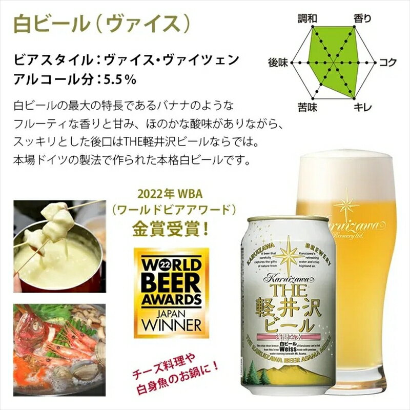 【ふるさと納税】24缶＜ヴァイス＞ THE軽井沢ビール 350ml×24缶 【 軽井沢ブルワリー 酒 お酒 ビール 缶ビール 地ビール 詰め合わせ 軽井沢ビール クラフトビール 飲みくらべ おすすめ お取り寄せ 人気 家飲み 長野県 佐久市 】 サムネイル2