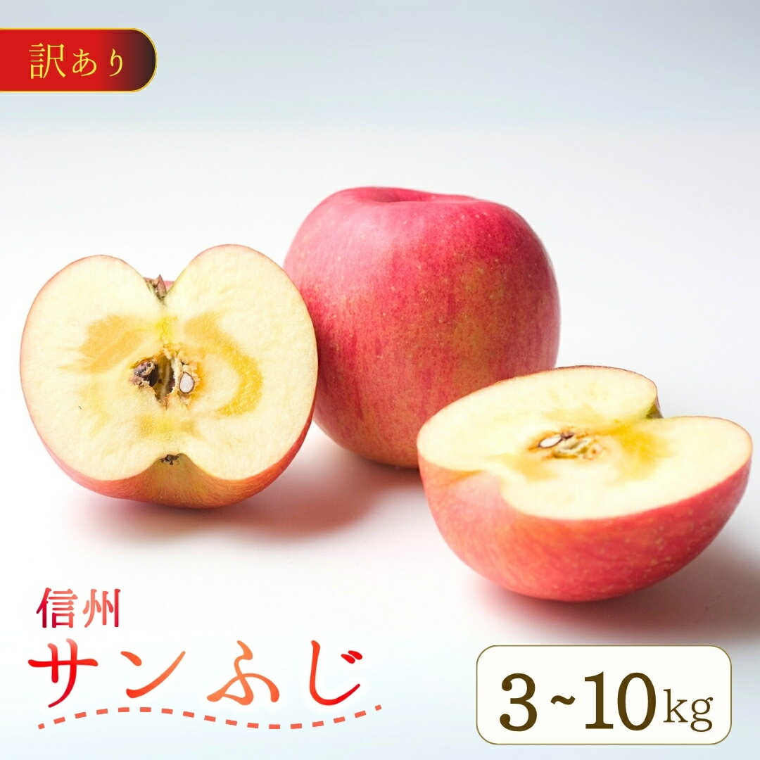 訳あり りんご サンふじ 蜜入り 約3~10kg (6~40玉) | 林檎 リンゴ アップル 果物 くだもの フルーツ ふじ フジ さんふじ 富士 3kg 5kg 10kg わけあり 訳アリ 人気 おすすめ お取り寄せ 産地直送 長野県産 信州林檎 信州りんご 信州 長野 千曲市 送料無料