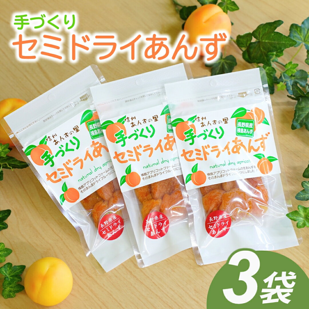 干しあんず(半生タイプ)3袋セット | 杏子 あんず アンズ アプリコット セミドライ ドライ フルーツ ドライフルーツ 果物 くだもの おやつ デザート スイーツ お取り寄せ おすすめ 人気 贈り物 ギフト 国産 長野名物 信州 長野県産 長野 千曲市 送料無料
