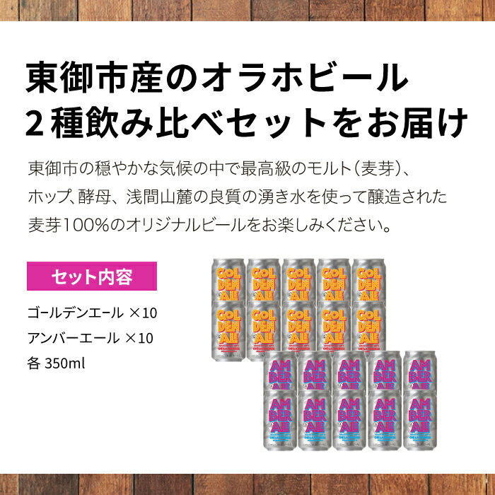 【ふるさと納税】【オラホビール】クラフトビール 飲み比べ (ゴールデンエール・アンバーエール) 20本セット 詰め合わせ お酒 地ビール ギフト プレゼント お歳暮 お中元 父の日 長野県東御市 サムネイル2