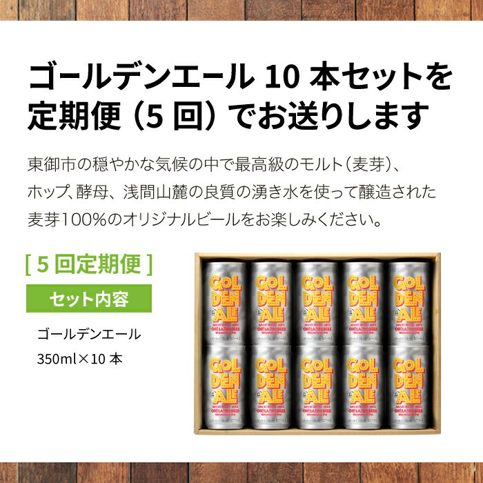 【ふるさと納税】クラフトビール ゴールデンエール 10本セット 定期便 (5回) オラホビール お酒 おしゃれ 地ビール ギフト 美味しい 国産 長野県東御市 サムネイル2
