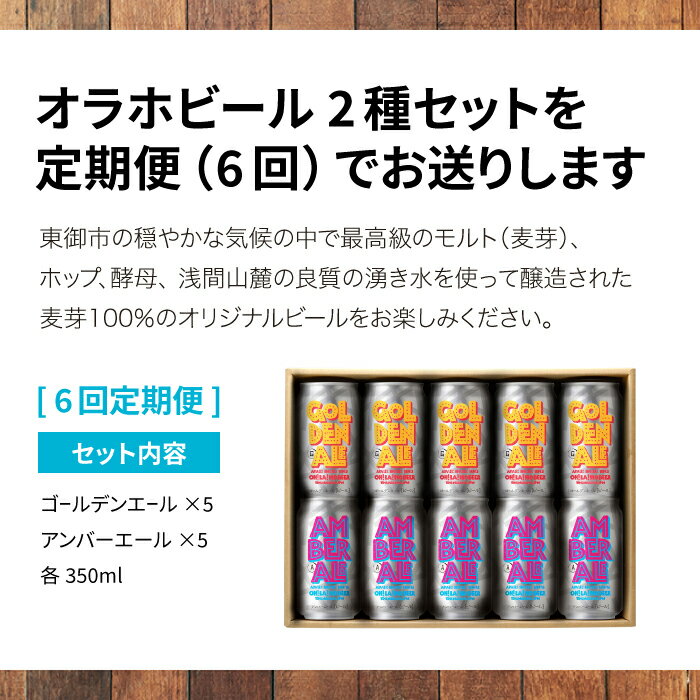 【ふるさと納税】クラフトビール 定期便 (6回) 飲み比べ 10本セット (ゴールデンエール・アンバーエール) オラホビール 詰め合わせ お酒 地ビール ギフト プレゼント お歳暮 お中元 父の日 長野県東御市 サムネイル2