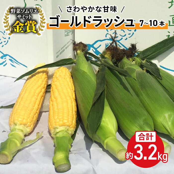 【先行受付2026年発送】野菜ソムリエサミット金賞受賞！東御市産とうもろこし（ゴールドラッシュ）約3.2kg（7～10本）｜スイートコーン ※2026年7月上旬～9月中旬頃に順次発送予定※着日指定不可