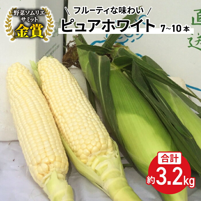 【先行受付2026年発送】野菜ソムリエサミット金賞受賞！東御市産とうもろこし（ピュアホワイト）約3.2kg（7～10本） | スイートコーン※2026年7月上旬～9月上旬頃に順次発送予定※着日指定不可