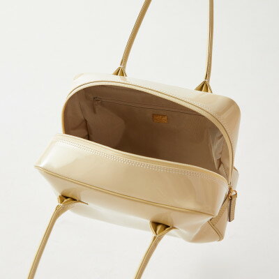 【ふるさと納税】【濱野皮革工藝のセレブミニボストンバッグ】華やかなかわいらしいボストンバッグです。(クリーム)【1103303】 サムネイル2