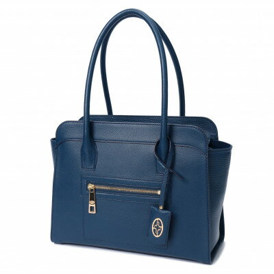 【濱野皮革工藝のバッグ】フィオーレミドルボクシートート(ダークブルー)【1579003】