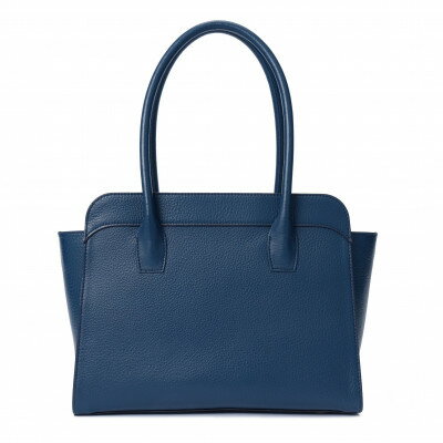 【ふるさと納税】【濱野皮革工藝のバッグ】フィオーレミドルボクシートート(ダークブルー)【1579003】 サムネイル2