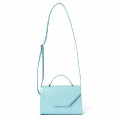 【ふるさと納税】【濱野皮革工藝 HAMANO バッグ】プティ・フォルムUNO(ペールブルー×シルバー)【1616482】 サムネイル2